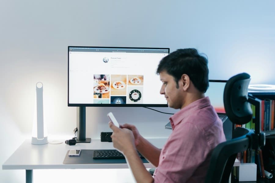 Photo home office lighting video calls